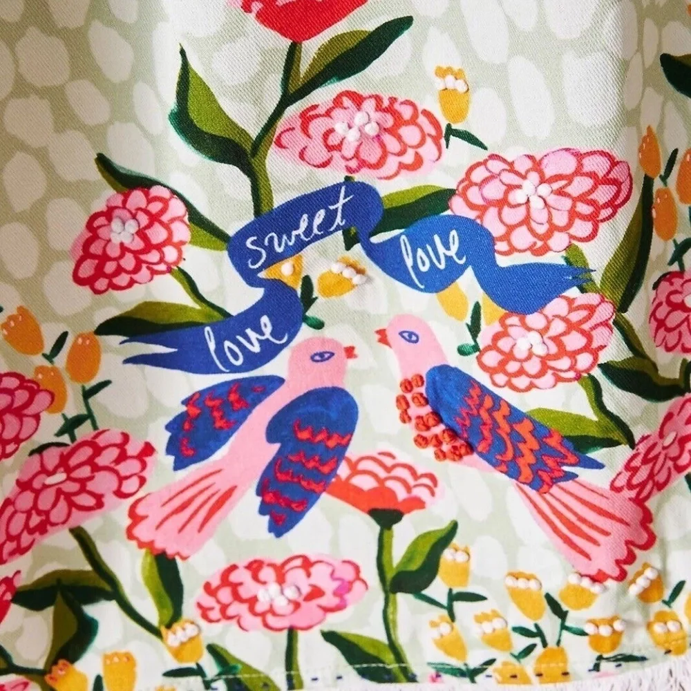 NWT Anthropologie Love Birds Cotton Dish Towel